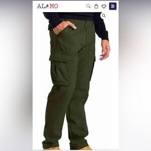 Men’s Heavy Duty 6 Pocket Slim Fit Cargo Pants Alamo apparel olive kahki green